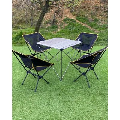 Alüminyum Büyük Masa + 4 Pratik Sandalye Set
