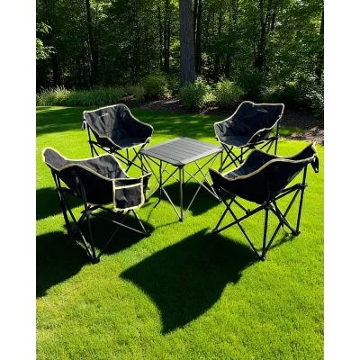 Alüminyum Küçük Masa + 4 Fırat Sandalye Set
