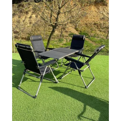 Alüminyum Xxl Masa + 4 Lüx Sandalye Set