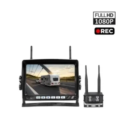 AUTO WOX 1080P Solar Wireless Karavan Geri Görüş Kamerası + Dahili Monitör IP69