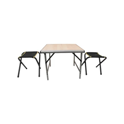 Mdf Küçük Katlanır Masa + 2 Katlanır Tabure Set