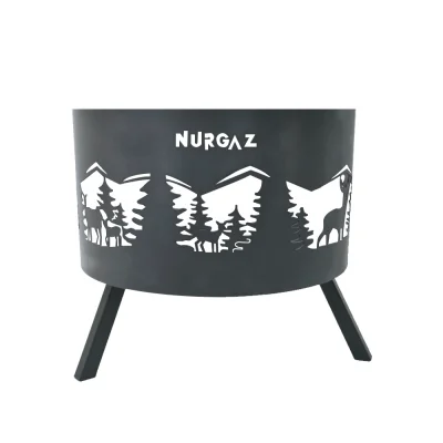 NURGAZ ORMAN ŞÖMİNESİ GEYİK DESEN IZGARALI