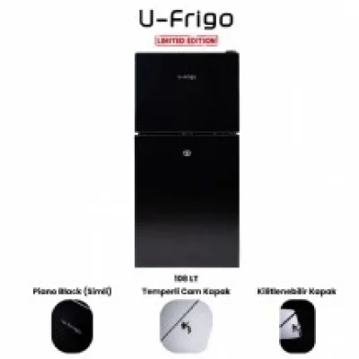U-Frigo 108 Lt Limited Edition 12/24v Kompresörlü Buzdolabı Temperli Cam Kapak Siyah