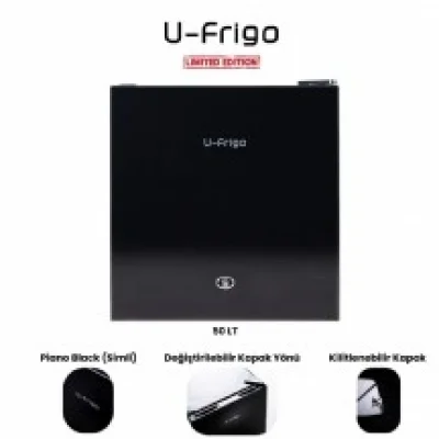 U-Frigo 50 Lt Limited Edition 12/24v Kompresörlü Buzdolabı Temperli Cam Kapak Siyah