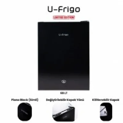 U-Frigo 68 Lt Limited Edition 12/24v Kompresörlü Buzdolabı Temperli Cam Kapak Siyah