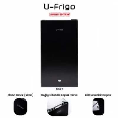 U-Frigo 90 Lt Limited Edition 12/24v Kompresörlü Buzdolabı Temperli Cam Kapak Siyah