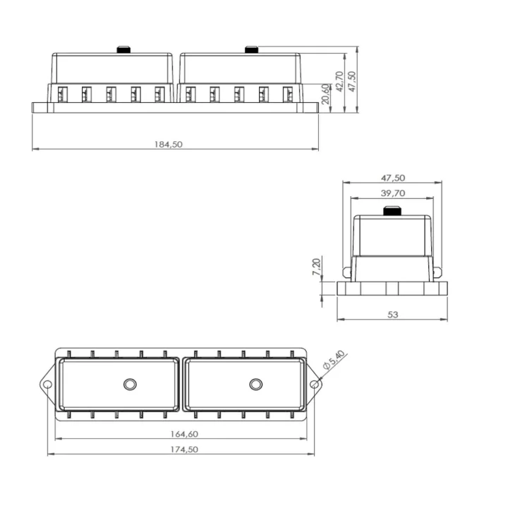 10 Kanallı Bıçak Sigorta Kutusu - Şeffaf Kapaklı | 12V 24V