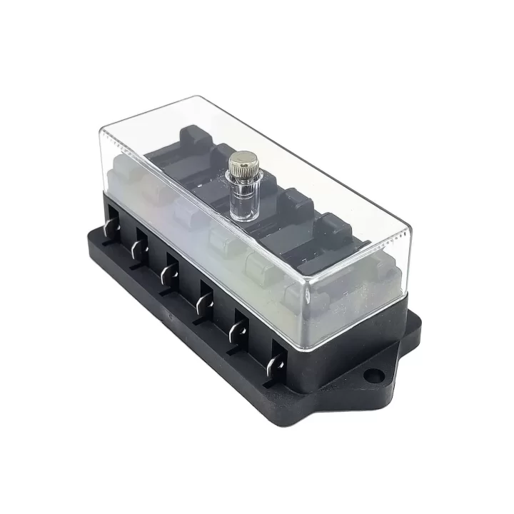6 Kanallı Bıçak Sigorta Kutusu - Şeffaf Kapaklı | 12V 24V