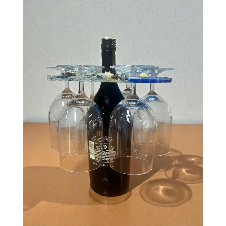 6LI Şarap Kadehi Tutucu(Kaplumbağalı Deniz Temalı)