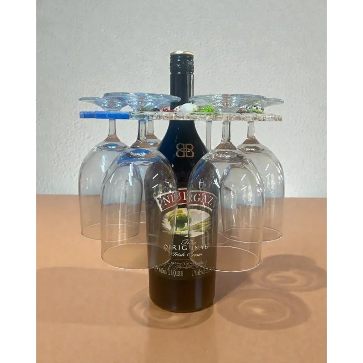 6LI Şarap Kadehi Tutucu(Ördekli Deniz Temalı)