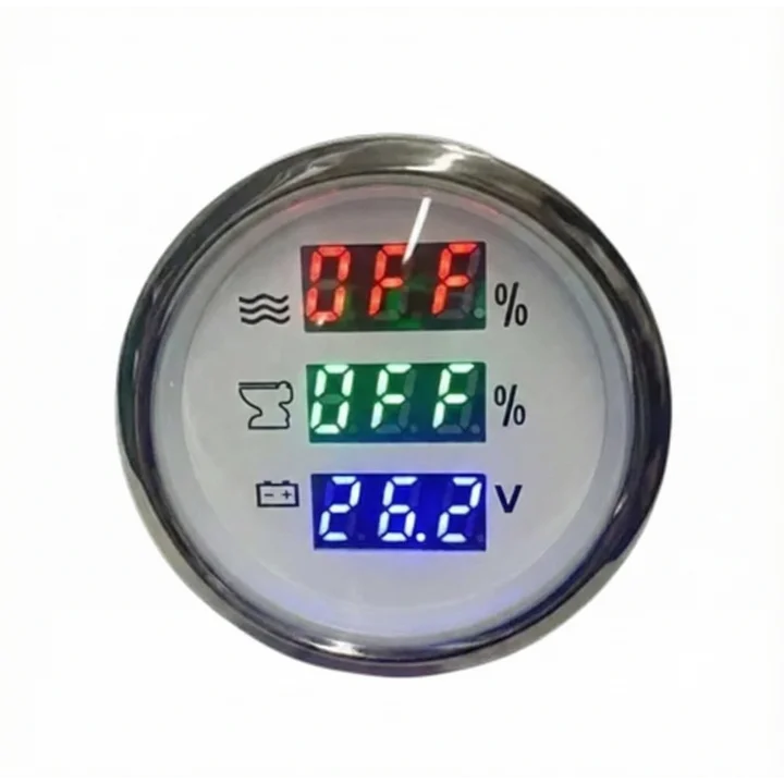 Karavan Temiz, Pis Su ve Voltaj Göstergesi 12/24V Beyaz