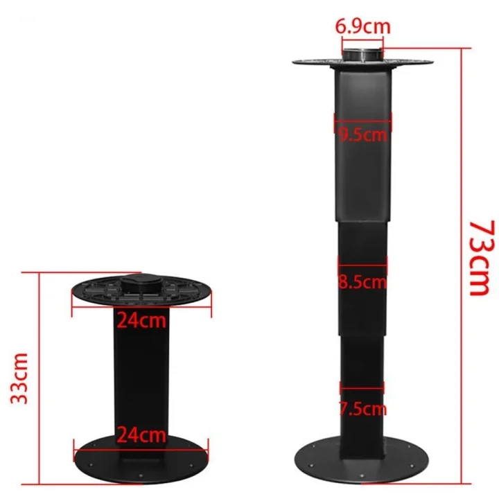 Ranger 90 Teleskopik Masa Ayağı Yükseklik Ayarlı 33-74 - Siyah