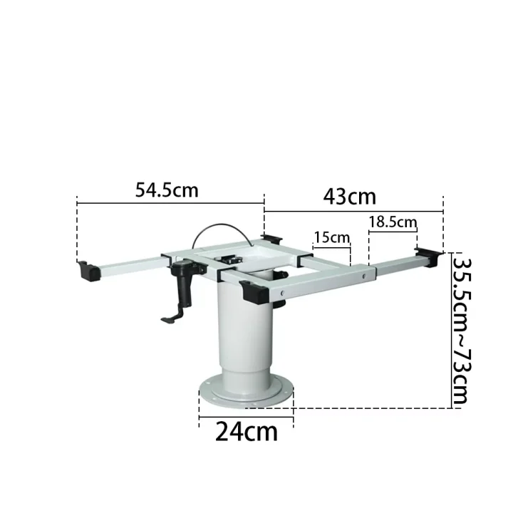 Suga 360° Döner Zemine Vidalanabilir Yükseklik Ayarlı Teleskopik Masa Ayağı