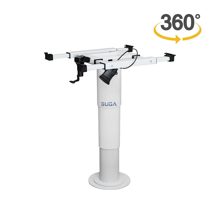 Suga 360° Döner Zemine Vidalanabilir Yükseklik Ayarlı Teleskopik Masa Ayağı