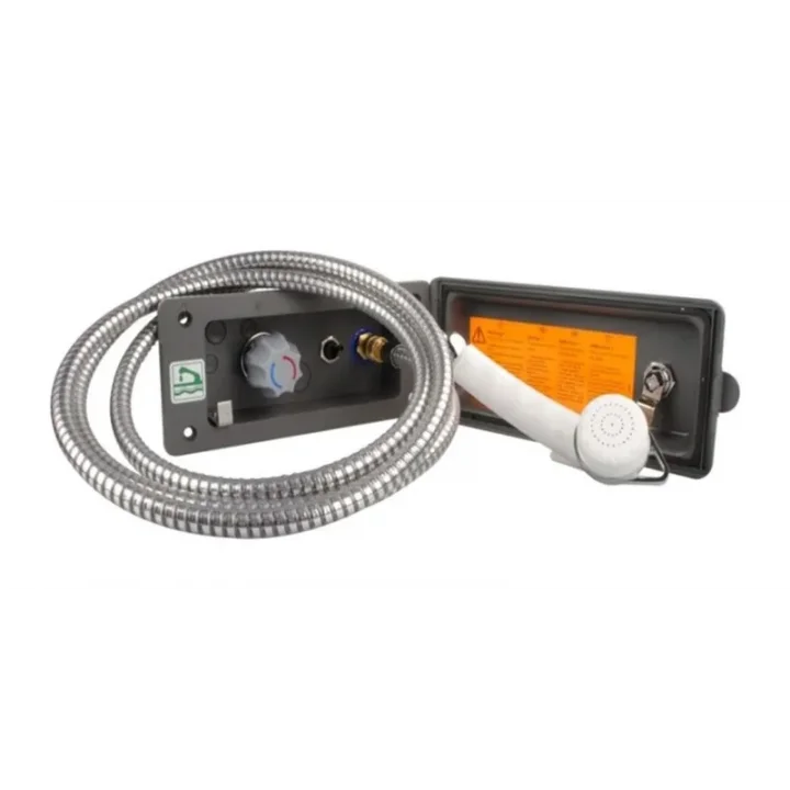 Reich Karavan Tetikli Dış Duş Çıkışı ve Duş Başlığı Siyah