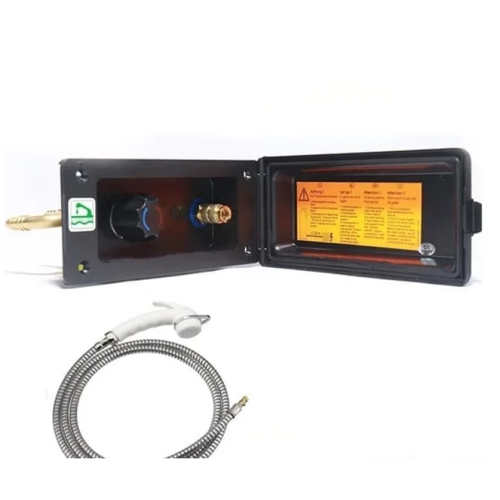 Reich Karavan Tetikli Dış Duş Çıkışı ve Duş Başlığı Siyah