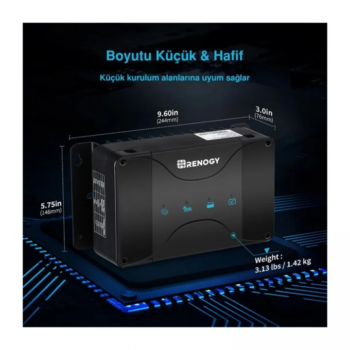 Renogy 12V 30A DC-DC Akü Şarj Cihazı ve 30A MPPT Denetleyici (Hibrit)