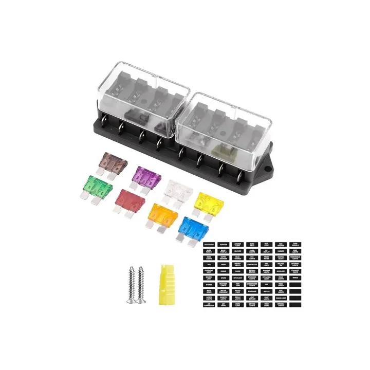 8 Kanallı Bıçak Sigorta Kutusu - Şeffaf Kapaklı | 12V 24V