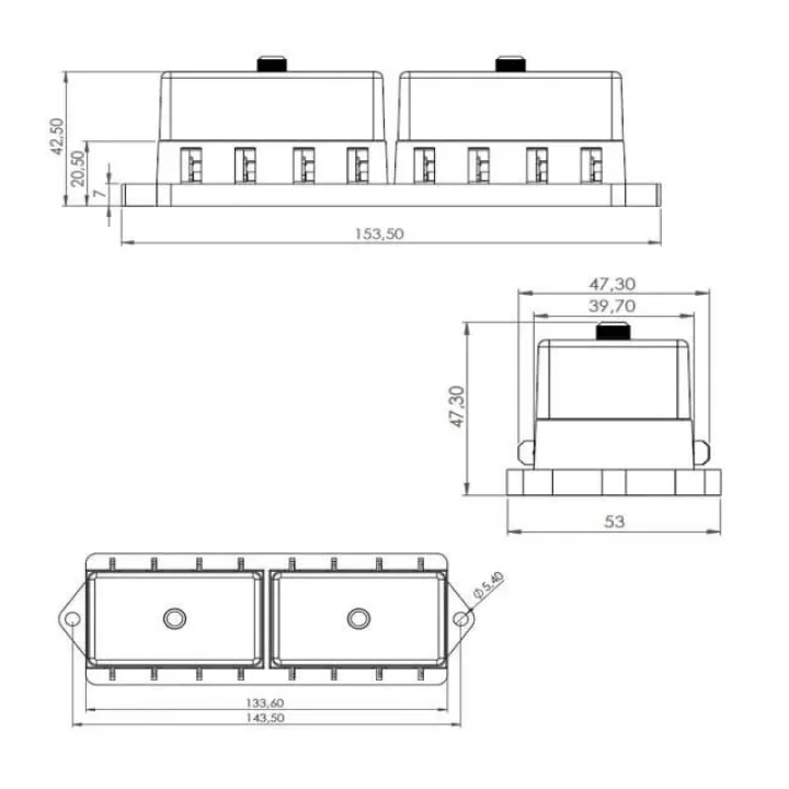 8 Kanallı Bıçak Sigorta Kutusu - Şeffaf Kapaklı | 12V 24V