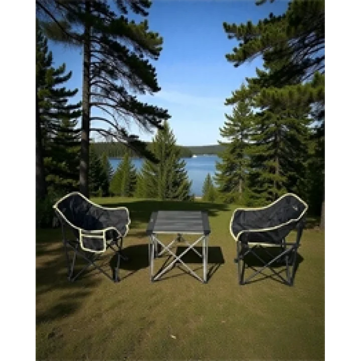 Alüminyum Küçük Masa + 2 Fırat Sandalye Set