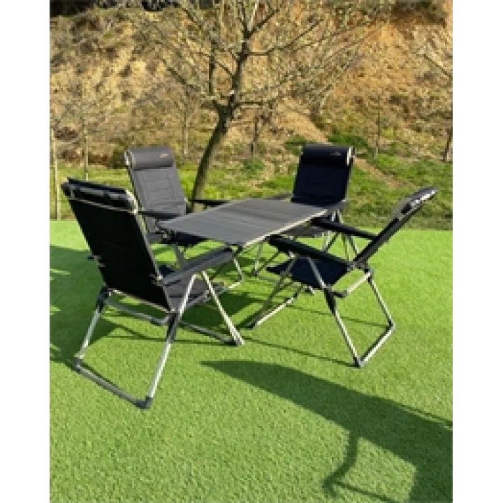 Alüminyum Xxl Masa + 4 Lüx Sandalye Set