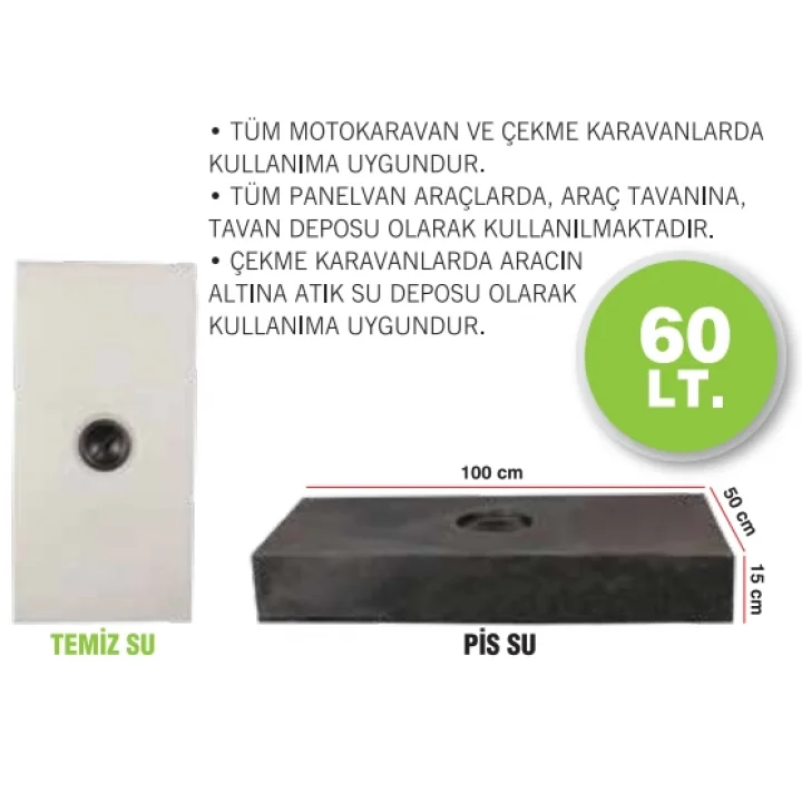 Karavan Su Deposu 60 Lt Beyaz