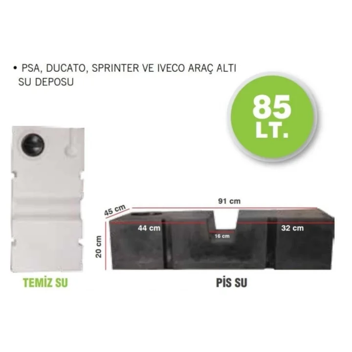 Karavan Su Deposu 85 Lt Master Uyumlu Beyaz