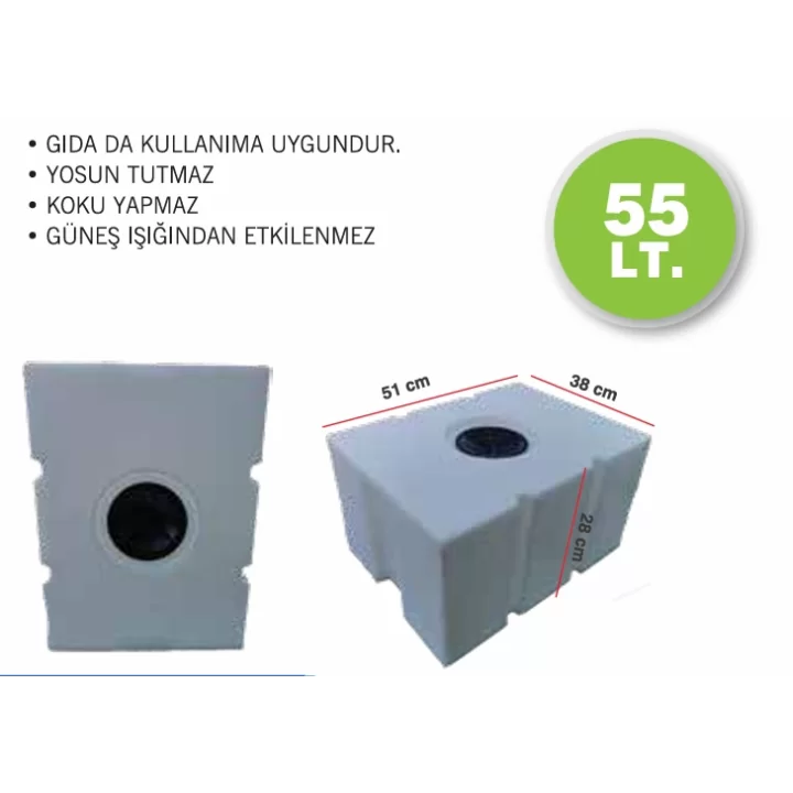 Karavan Su Deposu 55 Lt Beyaz