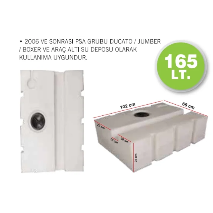 Karavan Su Deposu 165 Lt Beyaz