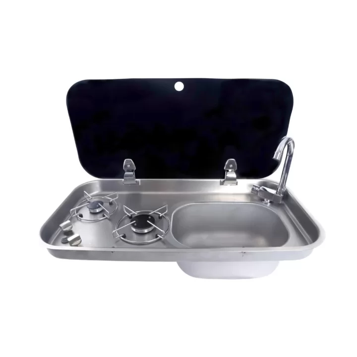 Cam Kapaklı Çiftli Gömme Ocaklı Evye – FSM 3453