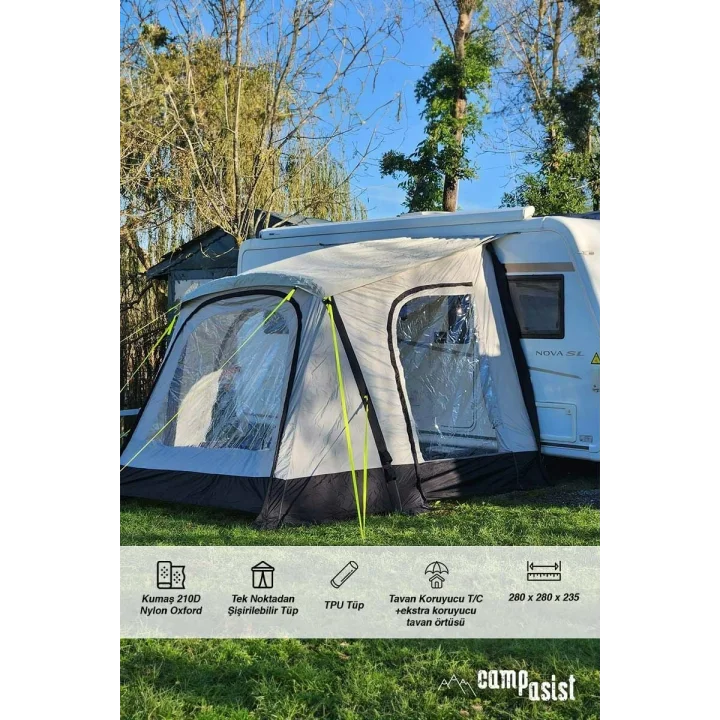 Campasist Air-280K Easy Tente Eksra Kalın Kumaş ve Koruyucu Tavan Örtülü