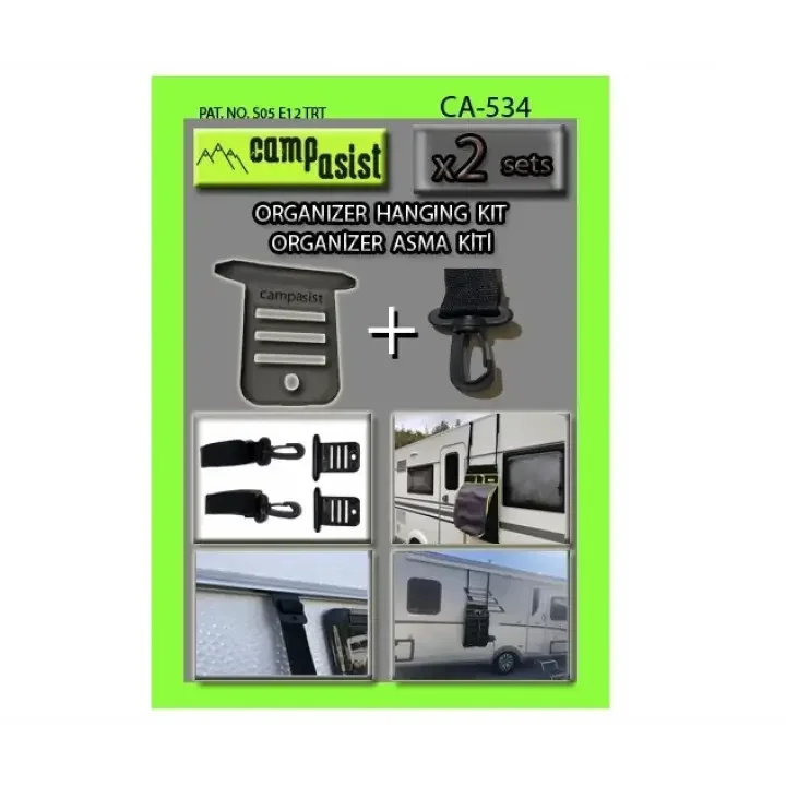 Campasist CA534 8mm Karavan Askı Seti (2 Kemer + 2 Askı Kancalı )
