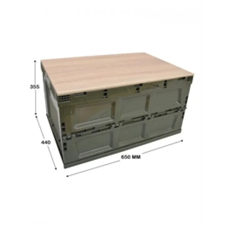 Campout Katlanır Kasa Ahşap Tablalı