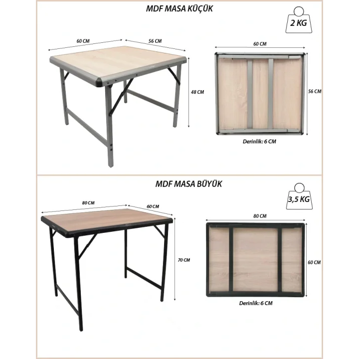 Campout MDF Katlanır Kamp Masası