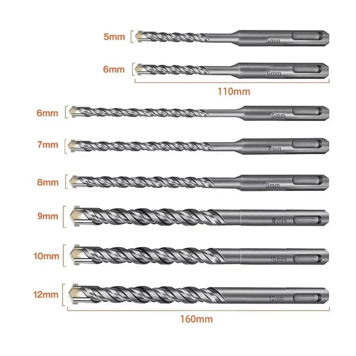 CAT DA03901 10 Parça Tungsten Karbür SDS-Plus Beton Matkap Uç Seti