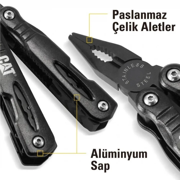 CAT DA980021 13 IN 1 Çok Fonksiyonlu Siyah Oksit Kaplamalı Profesyonel Pense Seti