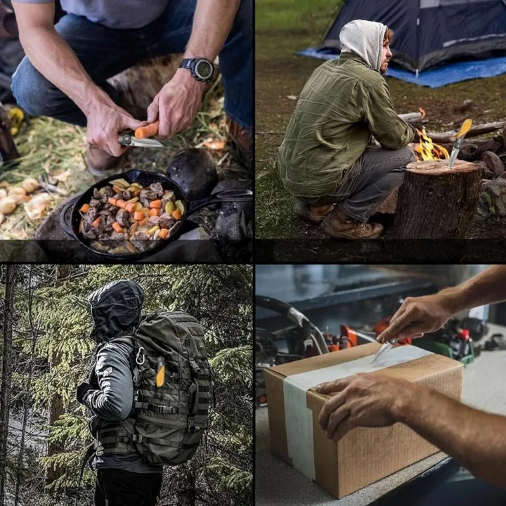 CAT DA980047 Kemer Askı Kancalı Katlanabilir 18CM Paslanmaz Çelik Kamp Çakısı