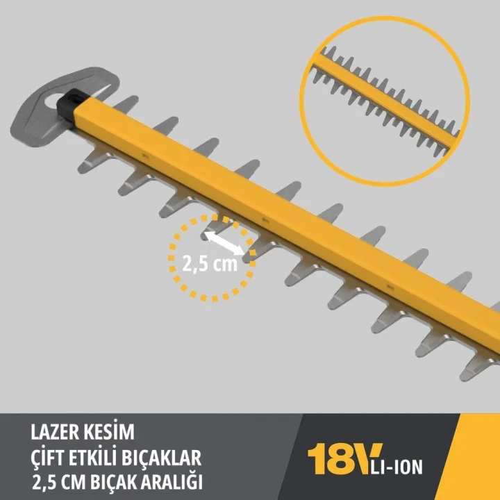 CAT DG220 18Volt 4.0Ah Li-ion Tek Akülü Kömürsüz 61CM Profesyonel Çit Budama