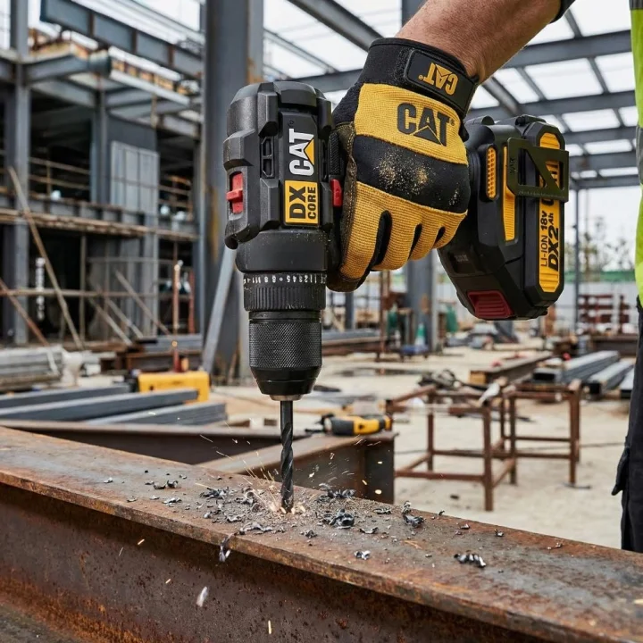 CAT DX1010.1 18Volt 2.0Ah Li-ion Çift Akülü Kömürsüz Profesyonel Şarjlı Darbeli Matkap + 20 Parça Delme Vidalama Uç Seti