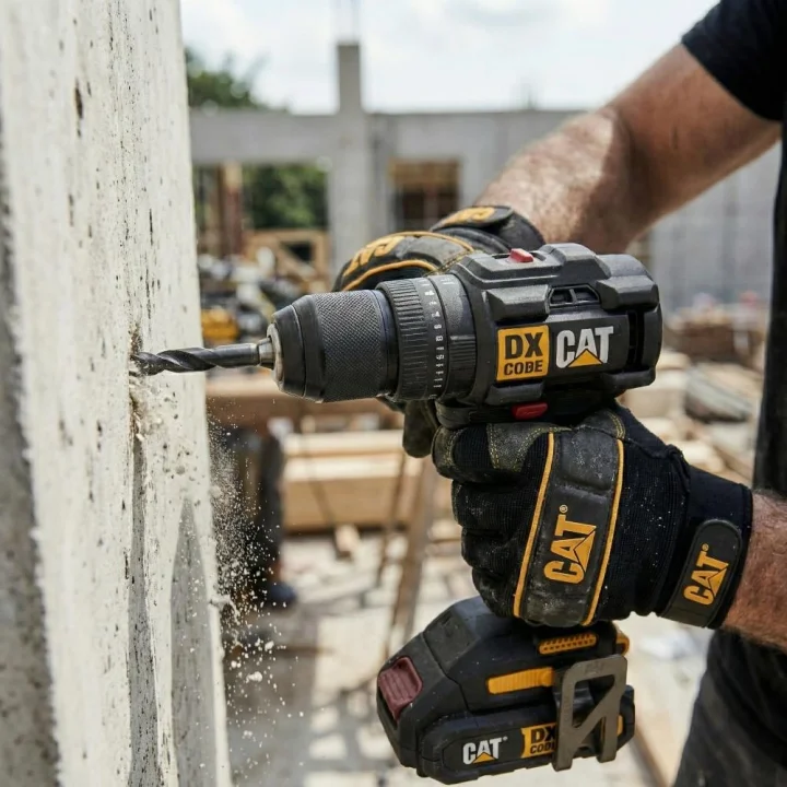 CAT DX1010.1 18Volt 2.0Ah Li-ion Çift Akülü Kömürsüz Profesyonel Şarjlı Darbeli Matkap + 20 Parça Delme Vidalama Uç Seti