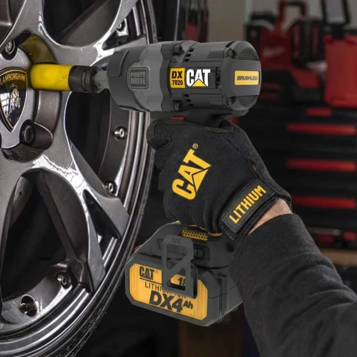 CAT DX7020.1 18Volt 4.0 Ah Çift Akülü Kömürsüz 700/880Nm Profesyonel Şarjlı Somun Sıkma + 10 Adet Lokma Ucu