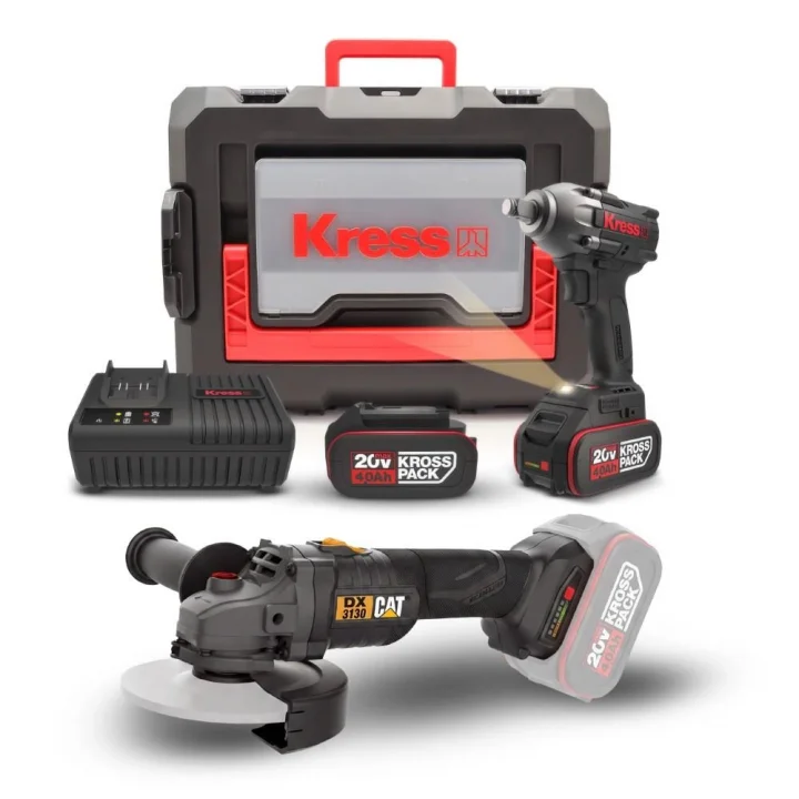 CAT DXKR1SET DX3130B + KUB30.2 18Volt 4.0Ah. Çift Akülü Şarjlı Kömürsüz Profesyonel Ortak Akülü Kombo Set