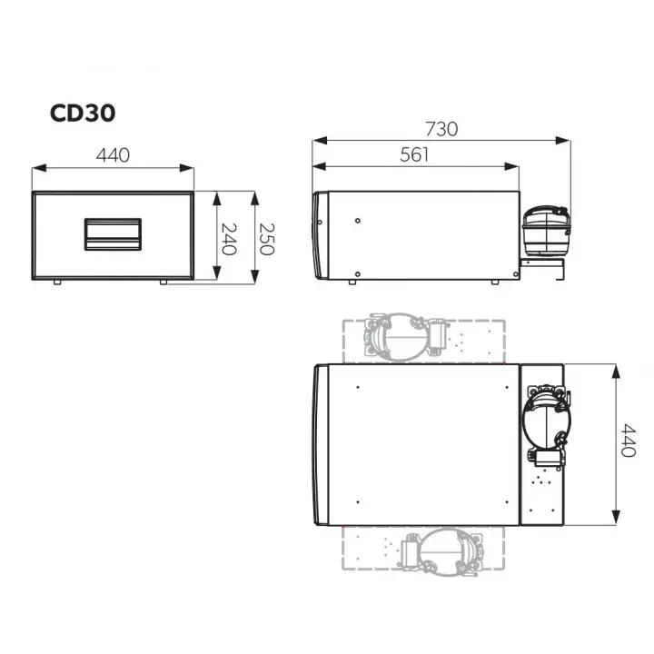 DOMETIC CD30 31Lt 12V-24V Çekmece Tipi Marin-Karavan Buzdolabı ( Siyah )