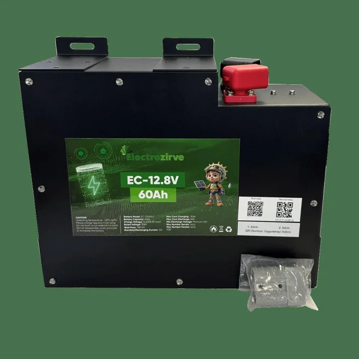 ELC-ITG-SLM Electrozirve 12.8V 60Ah Slim Kasa Lityum (LiFePO4) Batarya