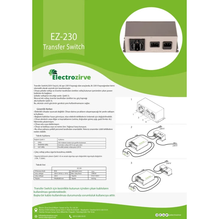 Electrozirve 10A Transfer Switch