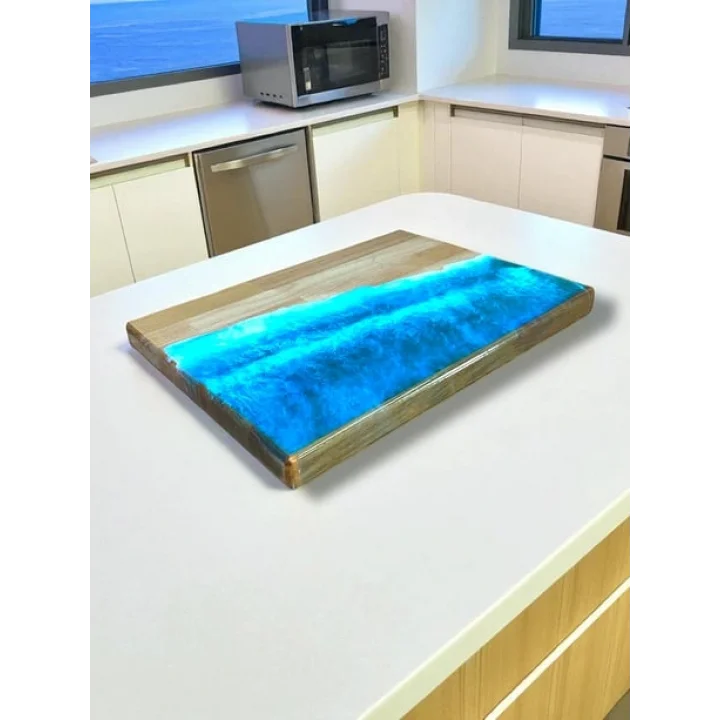 Epoksi Kesme ve Sunum Tahtası Okyanusla Birlikte