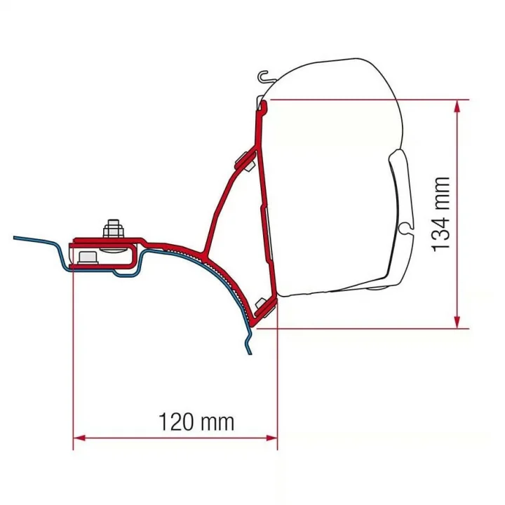 Fiamma F45s için T6 Transporter. Multivan Tente Montaj Braketi