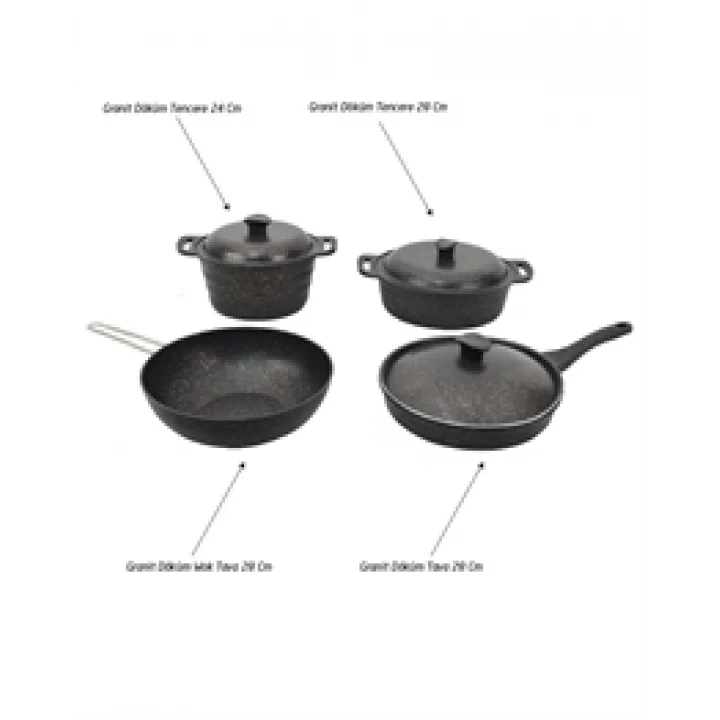 Granit Döküm Tencere Tava Set