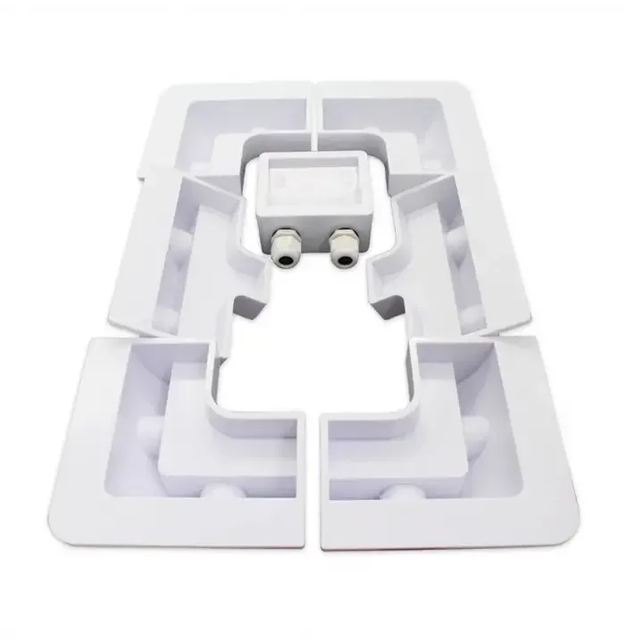 Karavan Güneş Paneli Beyaz Montaj Seti - 7 Parça Komple Braket Seti (4 Köşe + 2 Yan + Kablo Kapağı)