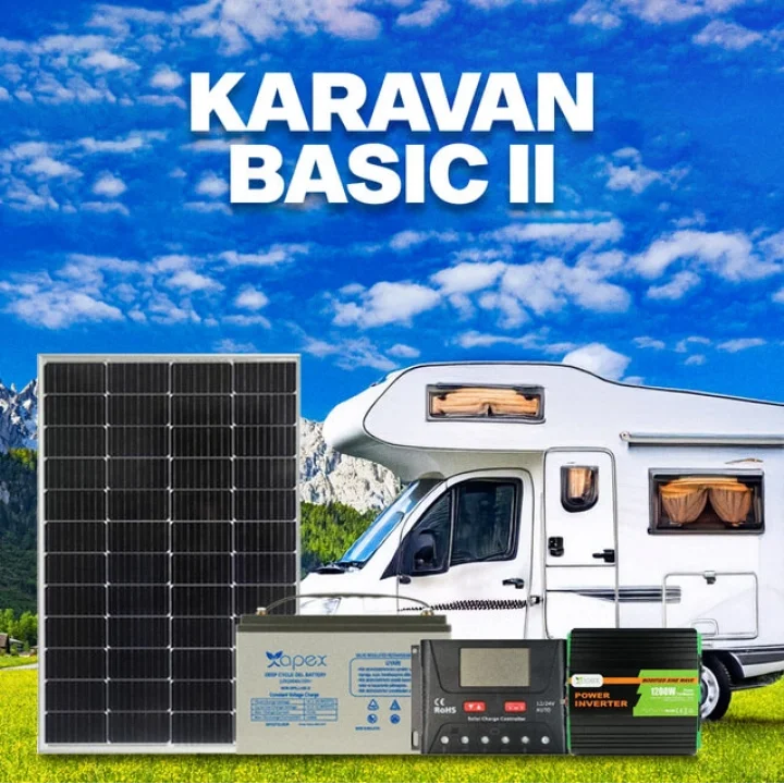 Karavan Hazır Sistem Basic-II (Çekme Karavan Güneş Enerji Paketi 220V Sistem)